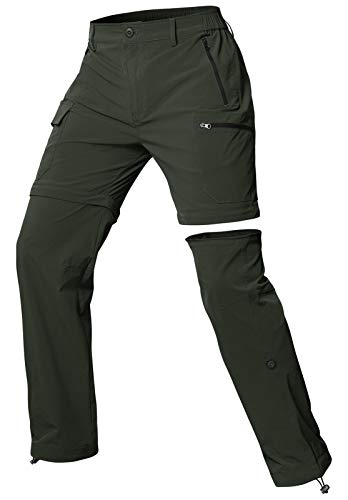 Cycorld Wanderhose Damen Trekkinghose, Atmungsaktiv Zip Off Damen Outdoorhose Abnehmbar Outdoor Hiking Pants mit 5 Tiefe Taschen, für Wandern, Klettern, Reisen und Freizeit (Grün, XXL) von Cycorld