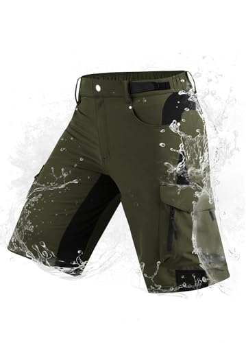 Cycorld Kurze Hosen Herren, Wanderhose Herren Kurz Stretch Cargo Shorts Herren Bermuda Shorts Herren SchnellTrocknend mit 6 Taschen Outdoor-Trekking-Radfahren Hose Kurz (BergGrün, L) von Cycorld