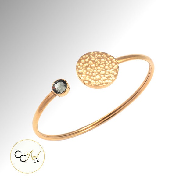 Armband Bandstahl Rostfrei Gehämmert Kreis Swarovski Crystal/Edelstahl-Armband Mit Swarovski-Kristall-Ring Armband Bandstahl Rostfrei Gehämmert Kreis Swarovski Crystal/Edelstahl-Armband Mit Swarovski-Kristall-Ring von Cycreaandco