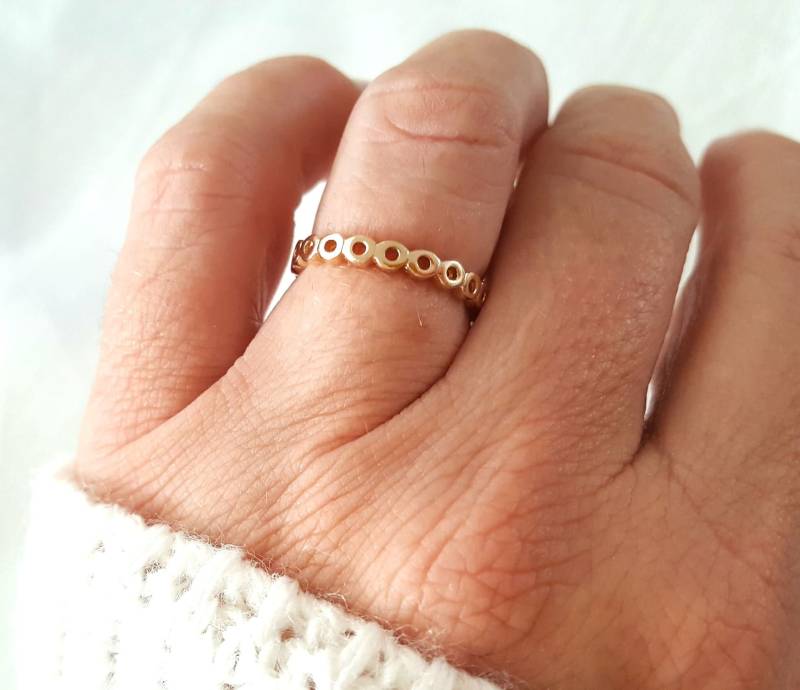 Doppelte Platte Ring Gold Vergoldet /Gold 3Μ von Cycreaandco
