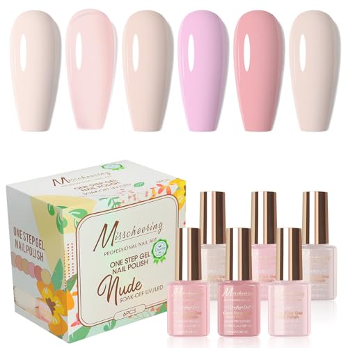 Cycullinyt 6Pcs One Step Gel Nagellack Set, 3 in 1 Keine Notwendigkeit Basis und Top Coat, 15ml Soak Off LED UV Milky Nude Pink Nagel Gel Polish Maniküre Kit für Frauen Mädchen Cycullinyt 6Pcs One Step Gel Nagellack Set, 3 in 1 Keine Notwendigkeit Basis und Top Coat, 15ml Soak Off LED UV Milky Nude Pink Nagel Gel Polish Maniküre Kit für Frauen Mädchen von Cycullinyt