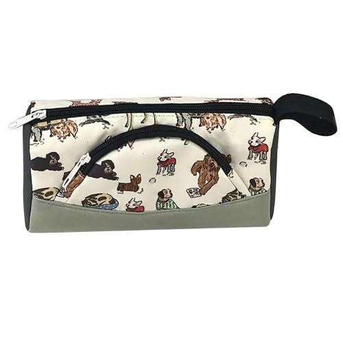 Cygmophing Federmäppchen aus Segeltuch, großes Fassungsvermögen, doppellagig, Federmäppchen, niedlicher Hund, Schreibwaren-Aufbewahrungstasche für Studenten, grau, #912 Cygmophing Federmäppchen aus Segeltuch, großes Fassungsvermögen, doppellagig, Federmäppchen, niedlicher Hund, Schreibwaren-Aufbewahrungstasche für Studenten, grau, #912 von Cygmophing