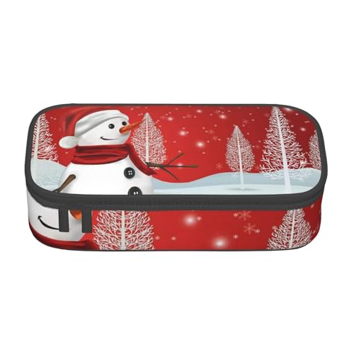 Federmäppchen mit Aufschrift "Merry Christmas Day", großes Fassungsvermögen, Schreibwaren-Tasche, Stifthalter, Schreibtisch-Organizer für Schule, Bürobedarf, Schwarz , Einheitsgröße, Kosmetiktasche von Cykazhst