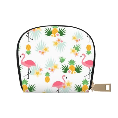 Kreditkartenetui mit Flamingos und Ananas für Damen und Herren, Leder, Reißverschluss, Kartenetui, Akkordeon-Kartenetui, kleine Geldbörse für Reisen, weiß, Einheitsgröße Kreditkartenetui mit Flamingos und Ananas für Damen und Herren, Leder, Reißverschluss, Kartenetui, Akkordeon-Kartenetui, kleine Geldbörse für Reisen, weiß, Einheitsgröße von Cykazhst