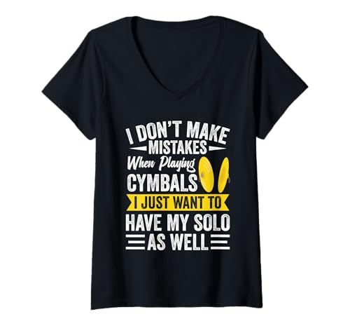 Damen Drummer Percussion Section My Solo Marching Band Becken T-Shirt mit V-Ausschnitt von Cymbals Clothing For Percussionist & Cymbal Lover