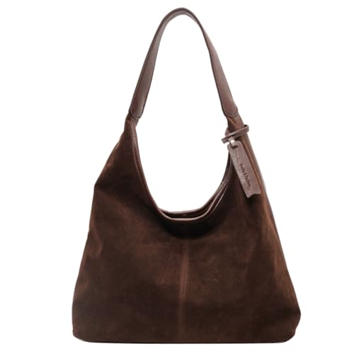 Cymwer Wildleder Tote Taschen for Damen Arbeit Taschen Wildleder slouchy Tasche Hobo Handtasche Büro Tote Handtasche von Cymwer