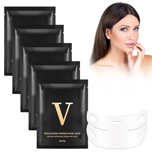 5 Stück Firming V Line Maske, Straffende V-Gesichtsmaske Gesichtsstraffende Lifting-Patch Double Chin Reducer Gesichtsform-Maske Doppelkinn-Reduzierer Für Kinn Linie Kontur Lifting Up von Cynamus