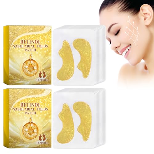 20 Stück Retinol Anti Aging Gesichts Anti-Falten-Patches, Lifting Decree Patch Gesichtsglättungspflaster Beauty Face Nutrition Wrinkle Removal Lift Sticker, Antifalten-Pflaster Für Das Gesicht von Cynamus