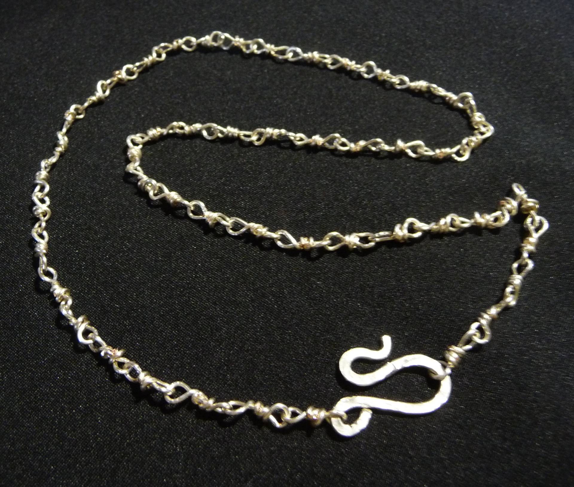 Unisex Solid Sterling Silber Hand-Made Draht Umwickelt 18" Kette Halskette von CynthesisOriginals