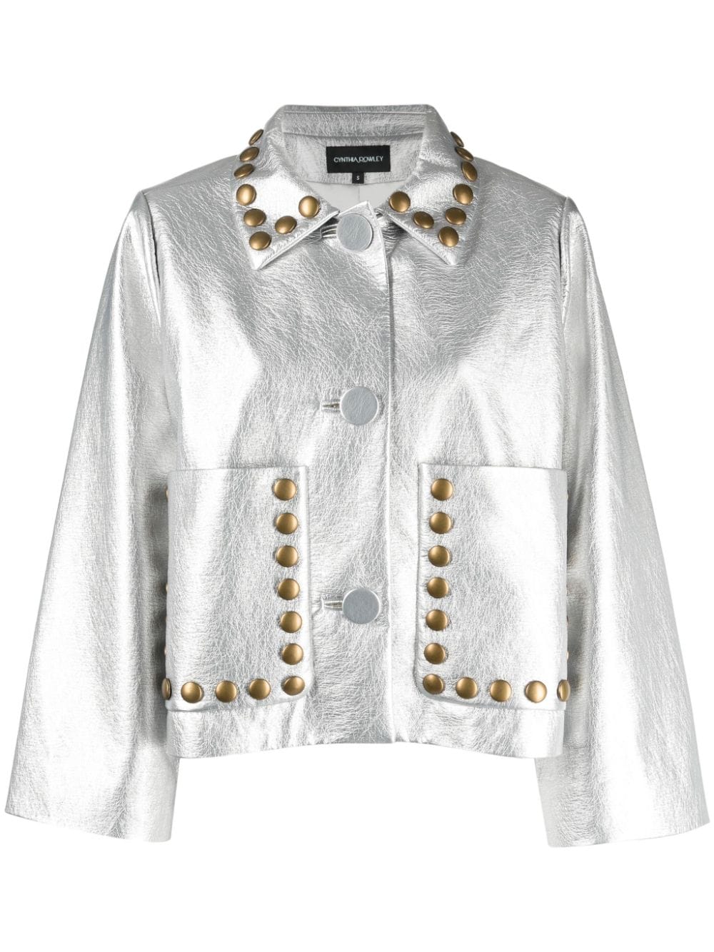 Cynthia Rowley Cropped-Jacke aus Faux-Leder - Silber von Cynthia Rowley