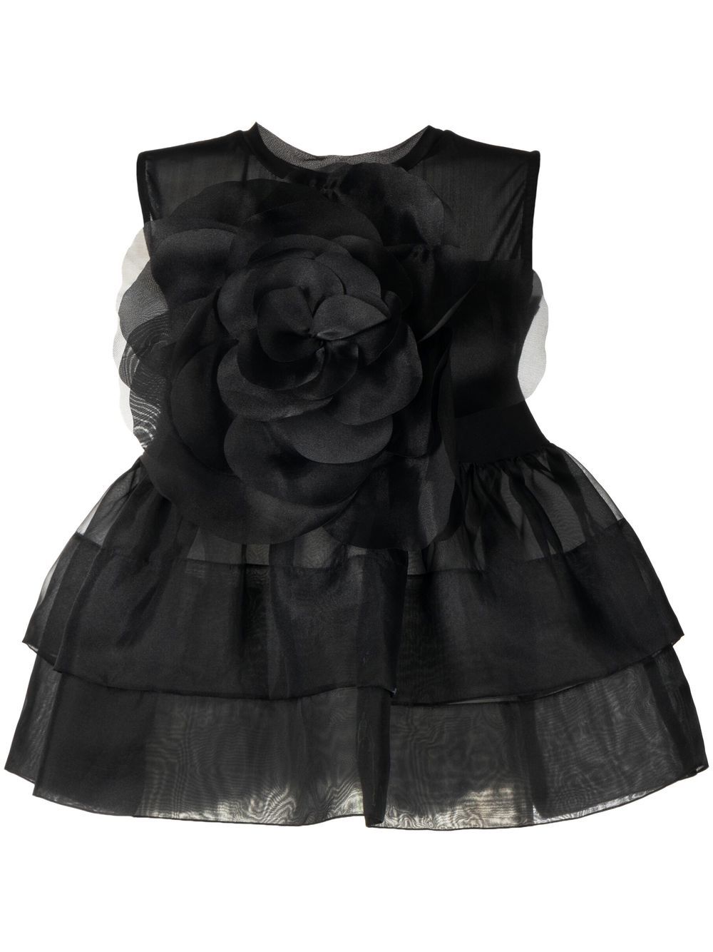 Cynthia Rowley Top mit Blumenapplikation - Schwarz von Cynthia Rowley