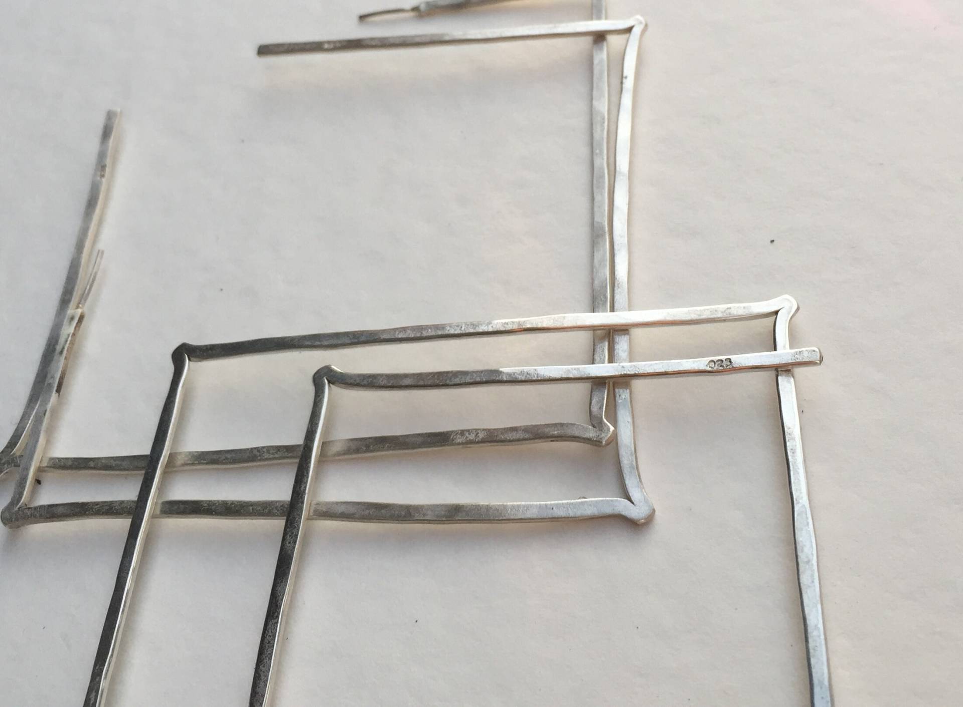 Quadrat Sterling Silber Hoop Ohrringe von CynthiaDelGiudice