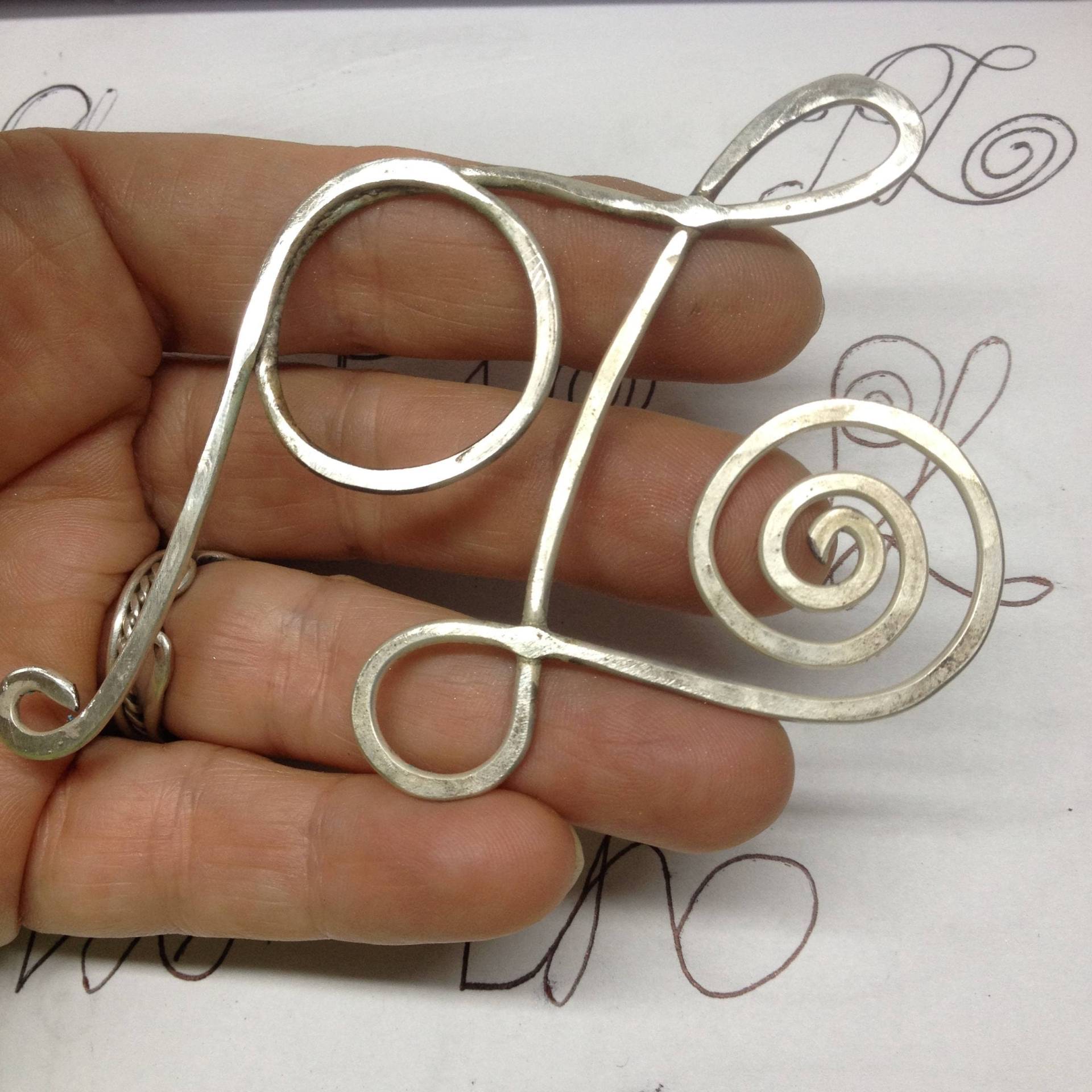 sterling Silber Personalisierte Initialen Brosche von CynthiaDelGiudice