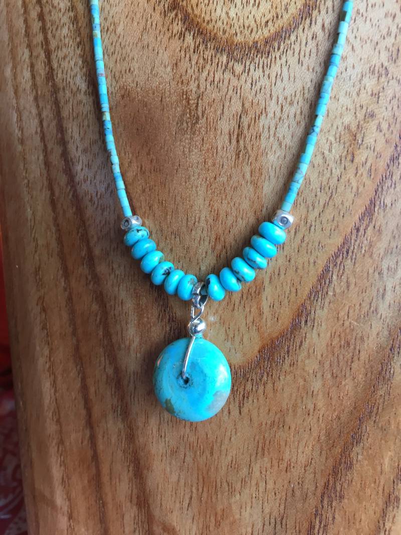 Dornröschen Türkis Anhänger, 925 Silber, 50, 8 cm von CynthiaMoonArtisans