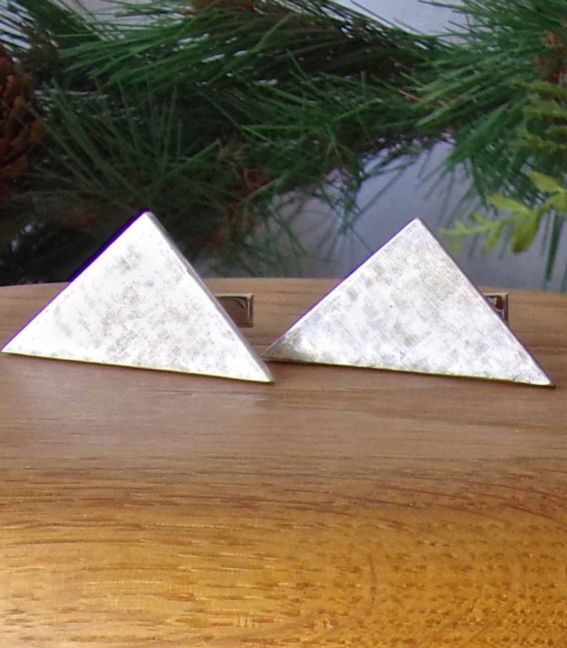 Vintage Pyramiden-Manschettenknöpfe, Verchromt von CynthiasAttic