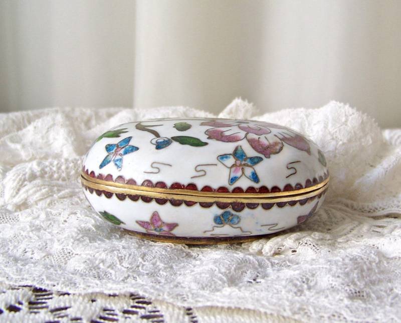Vintage Trinket Box Kobalt Blau Interior von CynthiasAttic