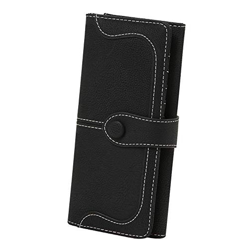 Cynure Damen vegan Leder 17 kartensteckplätze kartenhalter lang große Bifold mappe einheitsgröße schwarz von Cynure