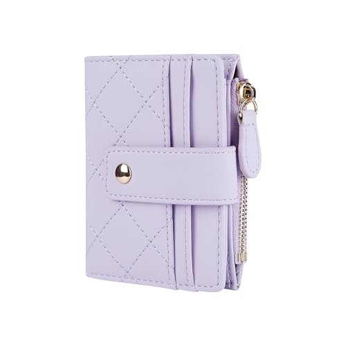 Cynure Women's Cute Leather Card Holder Small Compact Bifold Wallet with Zip Coin Pocket,Light Purple von Cynure
