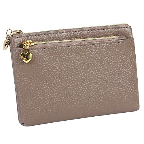 Damen-börse aus echtem Leder, mit ReiÃŸverschluss, GröÃŸe, Grau (Greypurple), EinheitsgröÃŸe von Cynure