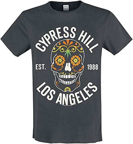 Amplified Cypress Hill Collection - Floral Skull Männer T-Shirt Charcoal XXL von Cypress Hill