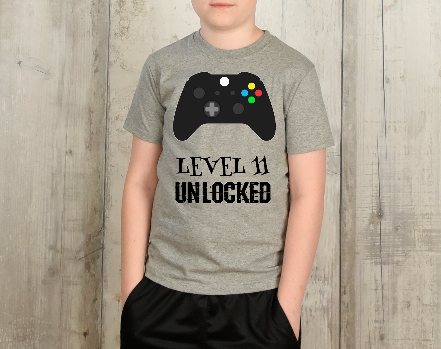 stufe 11 Entriegelt T-Shirt/Jugend Gamer Shirt Elften Geburtstagsparty 11. Geburtstag Party Video von CypressKidsBoutique