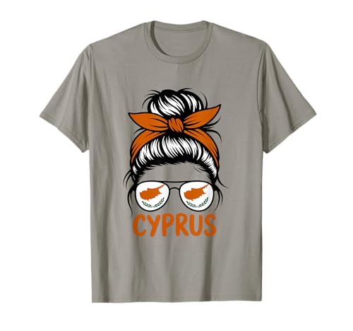 Zypern-Flagge, unordentliches Dutt, Mädchen, zyprische Wurzeln T-Shirt Zypern-Flagge, unordentliches Dutt, Mädchen, zyprische Wurzeln T-Shirt von Cyprus Flag Cypriot Roots