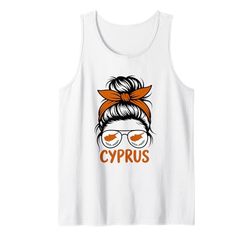 Zypern-Flagge, unordentliches Dutt, Mädchen, zyprische Wurzeln Tank Top Zypern-Flagge, unordentliches Dutt, Mädchen, zyprische Wurzeln Tank Top von Cyprus Flag Cypriot Roots