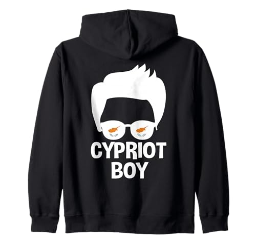 Cypriot Boy Silhouette Proud Zypern Flagge Sonnenbrille Kapuzenjacke von Cyprus Flag Designs Proud Cypriot Roots