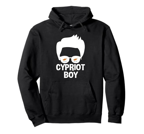 Cypriot Boy Silhouette Proud Zypern Flagge Sonnenbrille Pullover Hoodie von Cyprus Flag Designs Proud Cypriot Roots
