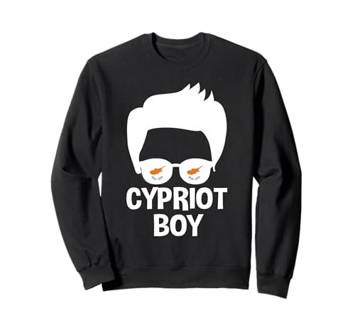 Cypriot Boy Silhouette Proud Zypern Flagge Sonnenbrille Sweatshirt von Cyprus Flag Designs Proud Cypriot Roots
