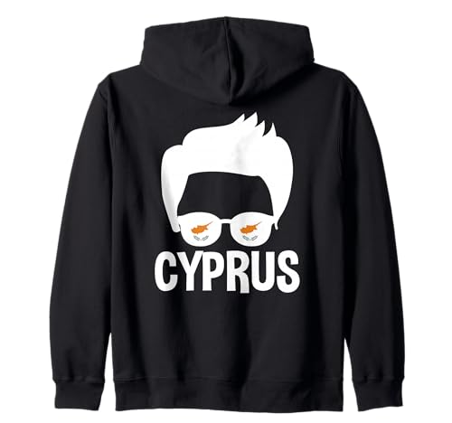 Cyprus Boy Silhouette Proud Zyprische Flagge Sonnenbrille Kapuzenjacke von Cyprus Flag Designs Proud Cypriot Roots