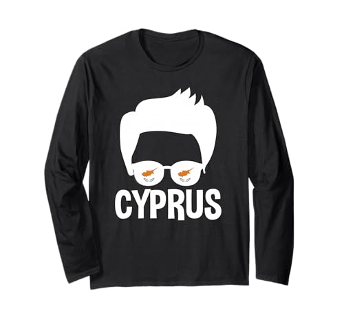 Cyprus Boy Silhouette Proud Zyprische Flagge Sonnenbrille Langarmshirt von Cyprus Flag Designs Proud Cypriot Roots