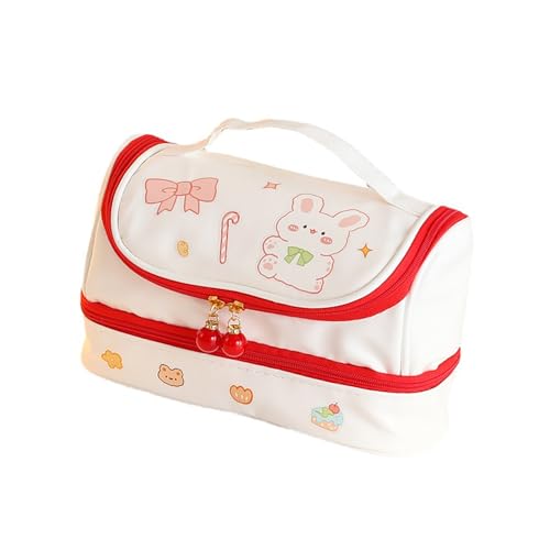 Cyrank Niedliches Federmäppchen Mit Großer Kapazität, Kawaii-Reißverschluss-Federmäppchen, Doppelschichtig, Cartoon-Bleistiftbeutel, Schreibwarentasche Mit Reißverschluss Für Mädchen Und Studenten von Cyrank