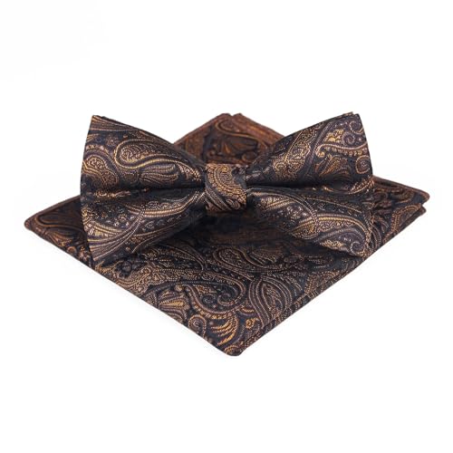 Herren Fliege Paisley Floral Set Fliegenset mit Taschentuch Herren verstellbare Fliege für Hochzeiten, Aufführungen, Abschlussball Style C von Cyriacus