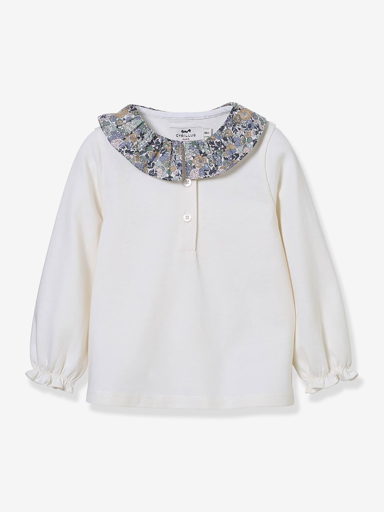 Baby T-Shirt mit Kragen aus Libertystoff CYRILLUS von Cyrillus