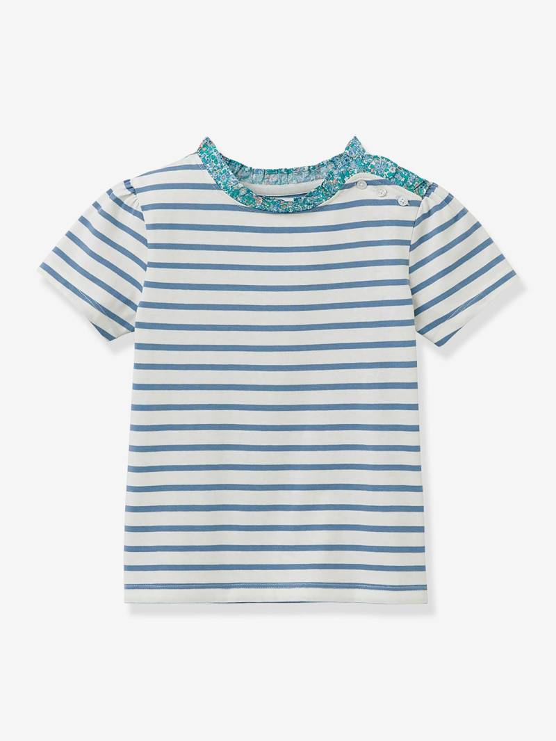 Geringeltes Mädchen T-Shirt mit Liberty-Kragen CYRILLUS von Cyrillus