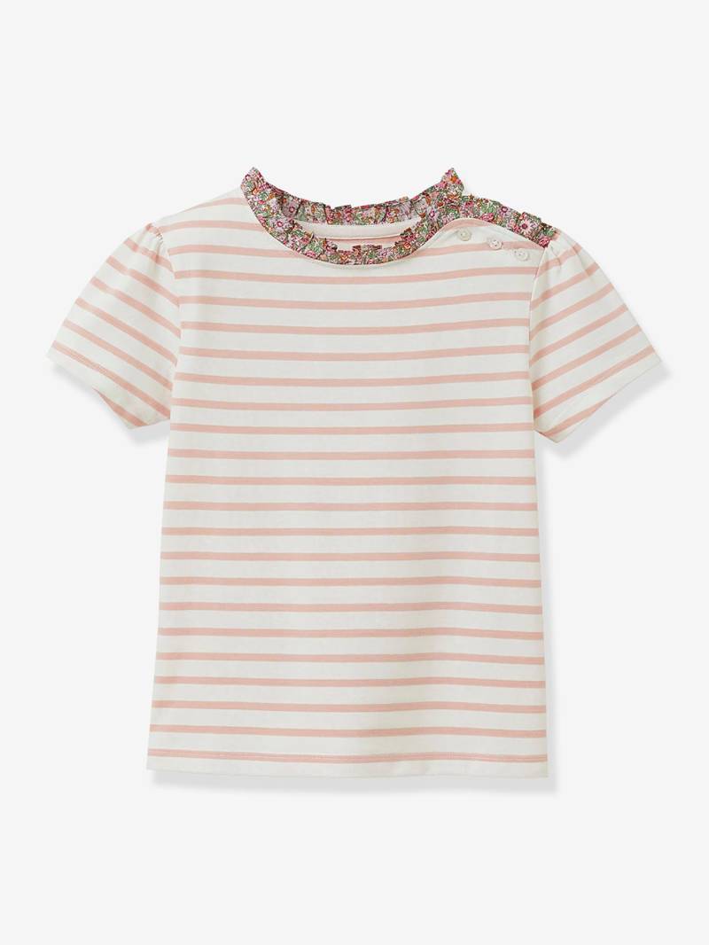 Geringeltes Mädchen T-Shirt mit Liberty-Kragen CYRILLUS von Cyrillus