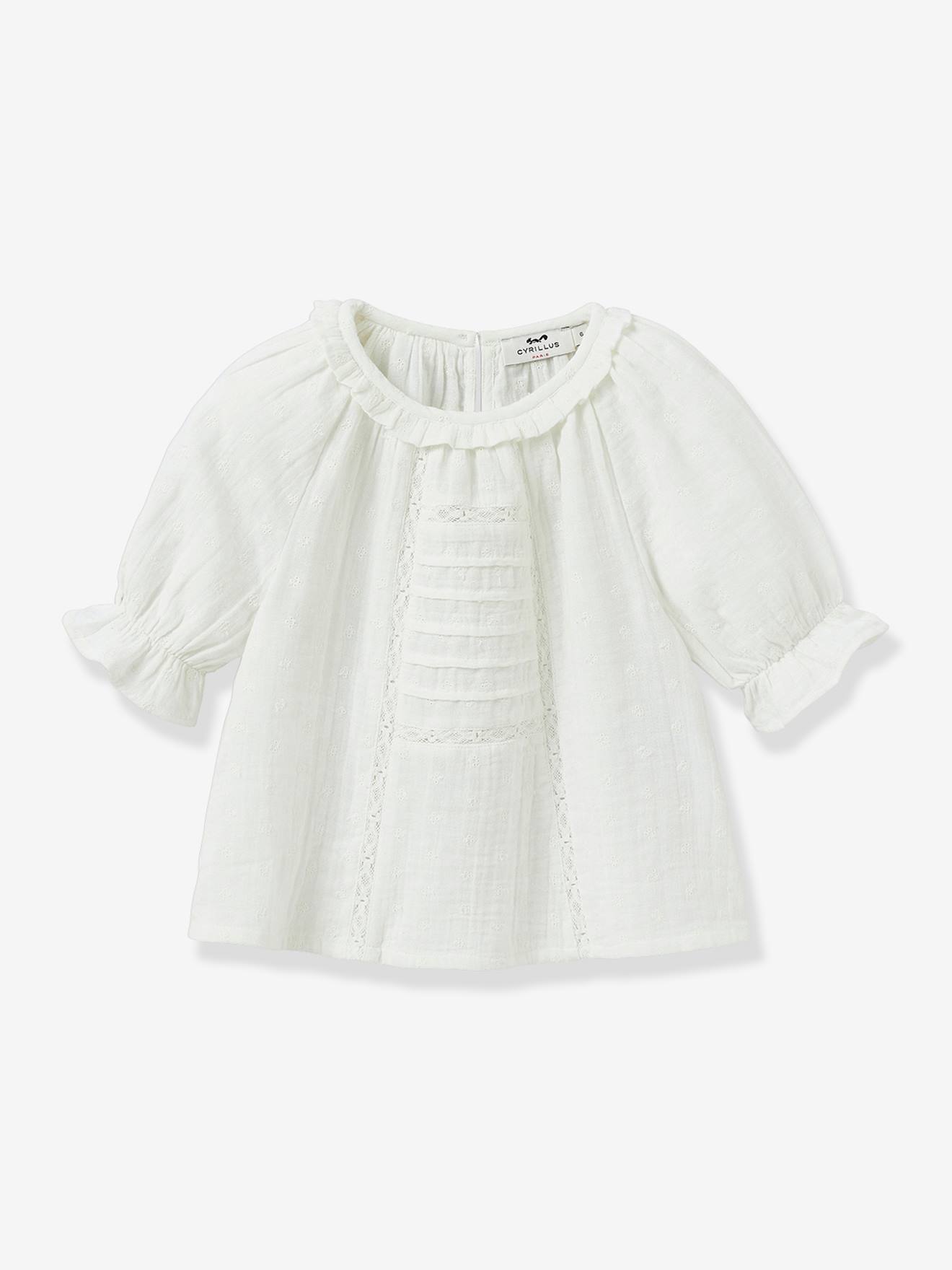 Mädchen Bluse aus Musselin mit Lochstickerei CYRILLUS von Cyrillus