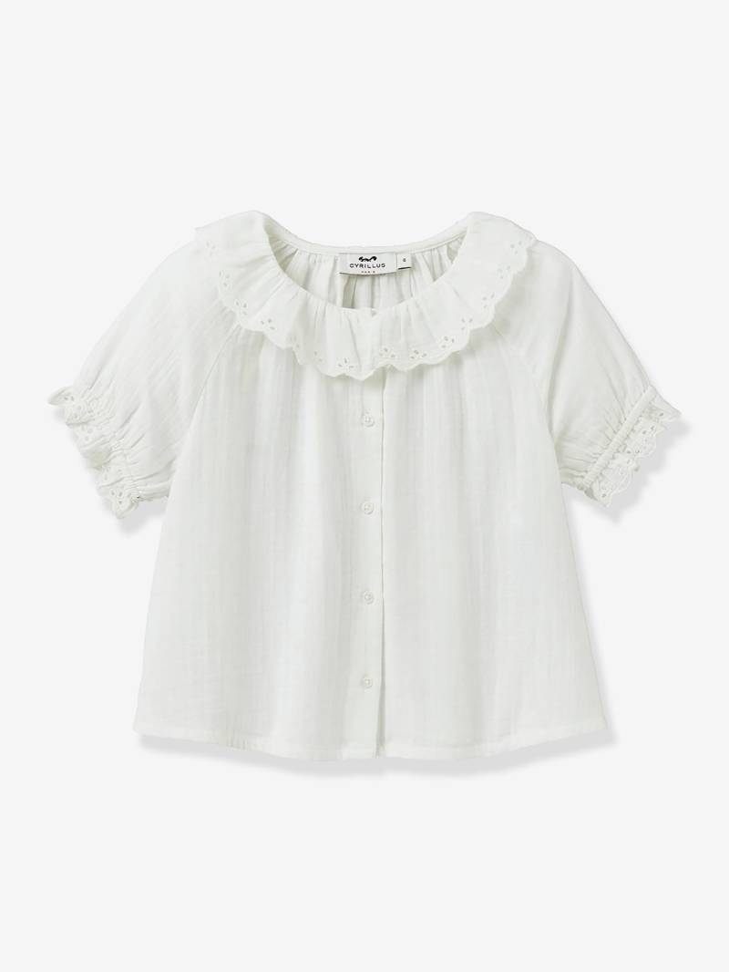 Mädchen Musselinbluse mit Lochstickerei CYRILLUS von Cyrillus