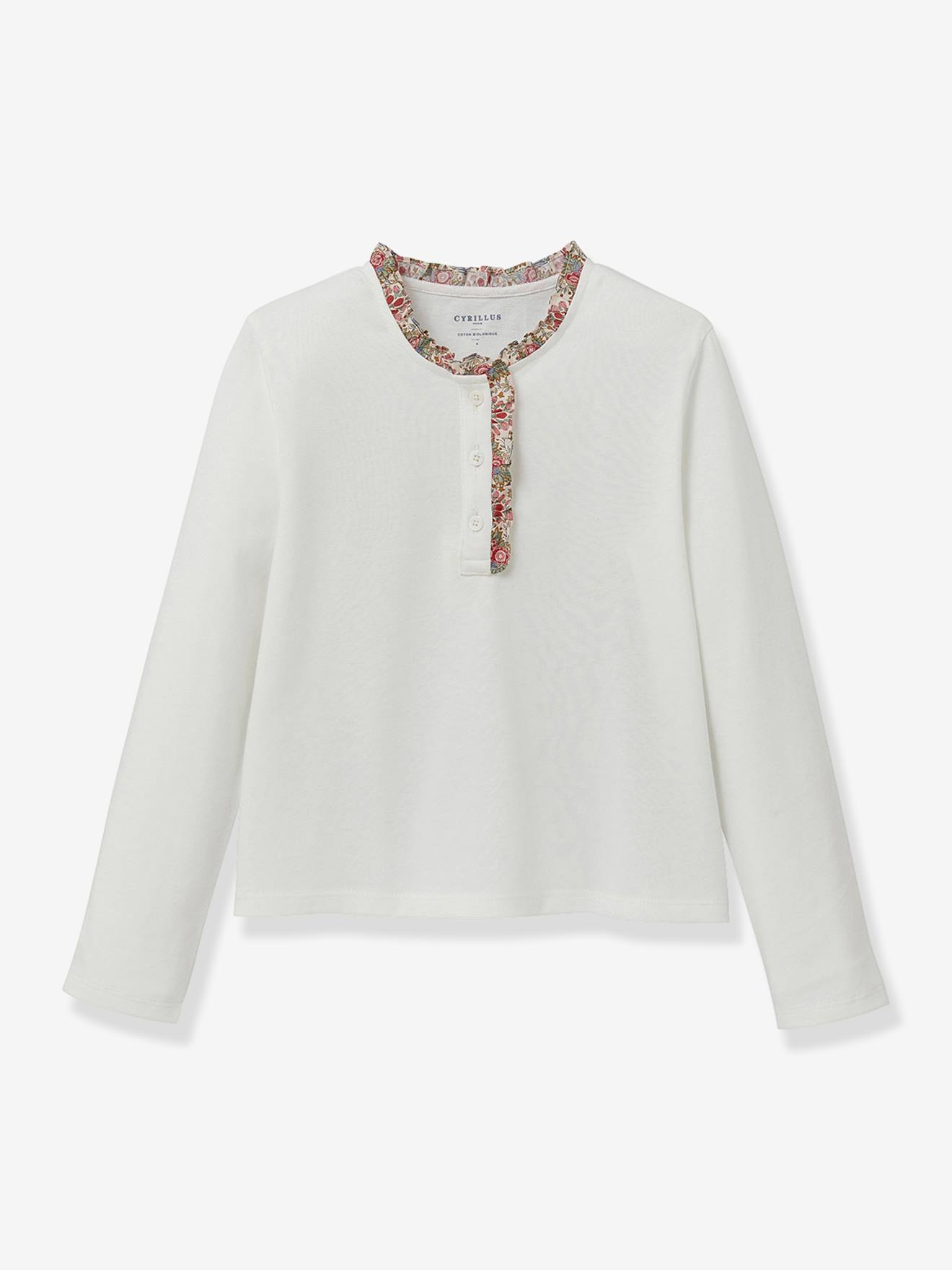Shirt mit Liberty-Volant Mädchen CYRILLUS von Cyrillus