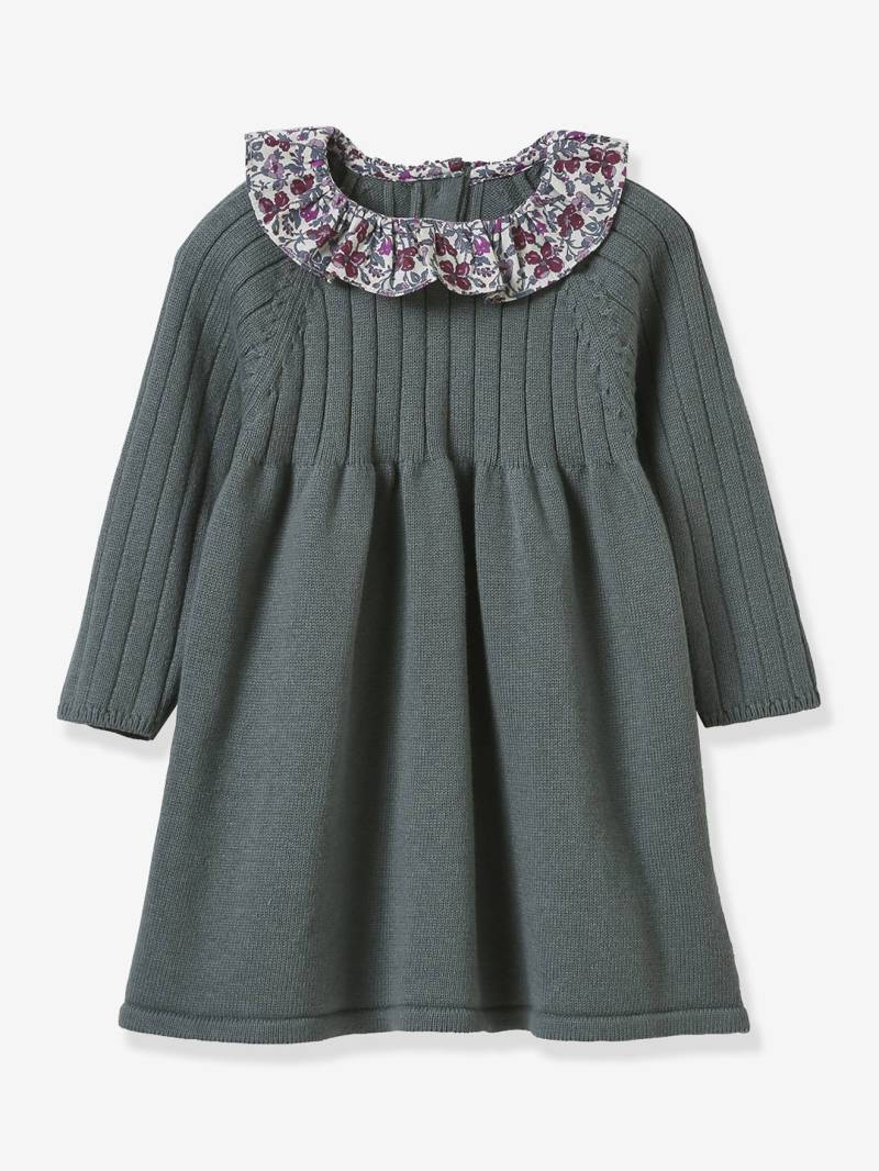 Strickkleid mit Rüschenkragen aus Libertystoff Baby CYRILLUS von Cyrillus