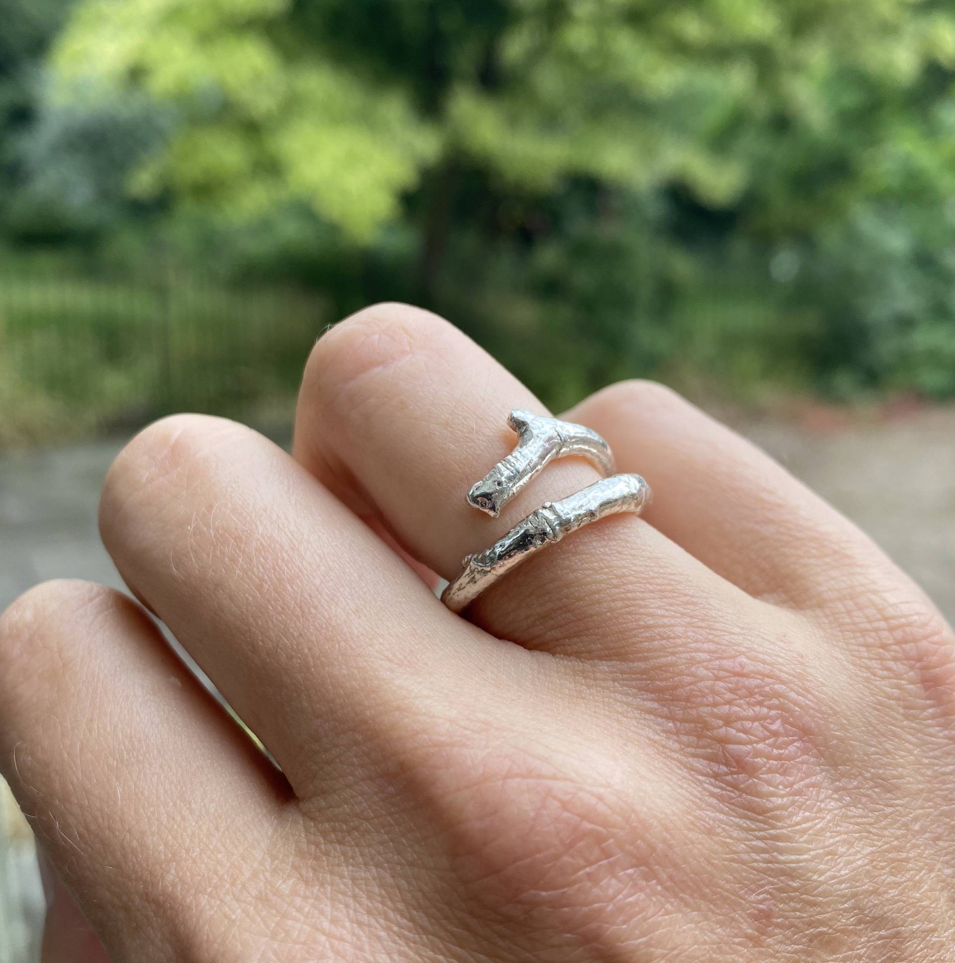 Attenborough's Zweig Ring - Verstellbar Aus Sterling Silber Attenborough's Zweig Ring - Verstellbar Aus Sterling Silber von CyrilynSilver