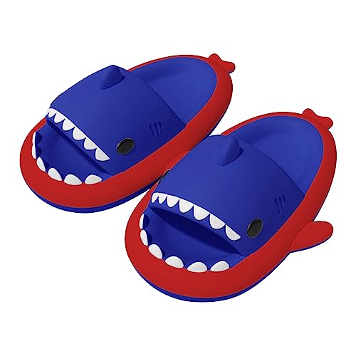 Cysincos Hausschuhe Herren Damen Badeschuhe Sommer rutschfeste Schnelltrocknende Slides Sandalen Eva Offene Zehen Weiche Garten Badelatschen Plattform Badeschlappen Slippers,40/41EU,D - blau rot von Cysincos