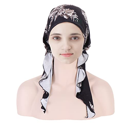 Cysocool Damen Chemo Turban Sommer Sonnenschutz Haarausfall Kopftuch Vorgebunden Beanie Mütze Slouchy Kopfwickel Schlafmütze Frauen Krebs Kopf Wraps Bandana Hijab Kopfbedeckung von Cysocool