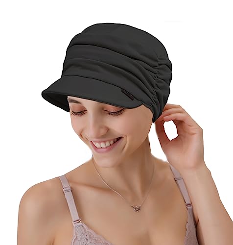 Cysocool Frauen Weiche Schirmmütze Newsboy Beanie Schildmütze Schiebermütze Chemo Hüte für Haarausfall Newsboy Cap Barett Hut Slouchy Beanie Ballonmütze von Cysocool