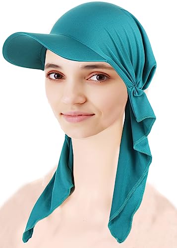 Cysocool Schirmmütze Chemo Cap Frauen Sonnenschutz Baseball Cap Newsboy Hut Elastische Weiche Bambus Pre Tied Kopftuch Headwrap Haarausfall Turbane Kopftuch Bandana Skull Cap Slouchy Beanie Bonnet, von Cysocool