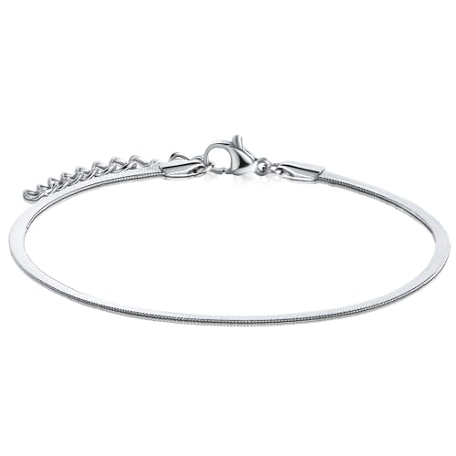 CyxenNova Armband Herren Armbänder Für Herren Edelstahl Königskette Silber Herren Schmuck Geschenke Für Männer, Dad, Freund, Ehemann, Bruder(2mm, Silber-Stil-4) von CyxenNova