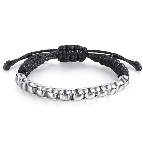 CyxenNova Armband Herren Geflochtenes Silber Armband Armbänder Für Herren Schmuck Geschenke Für Männer, Papa, Freund, Ehemann, Bruder von CyxenNova