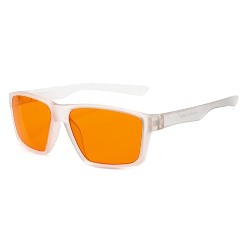 Cyxus Blaulichtfilter Brille Ohne Stärke Herren Damen Mode Computer Schutzbrille Bildschirmbrille Gaming Brille 8303 (Transparent + Gelb) von Cyxus