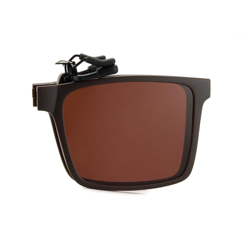 Cyxus Clip-On Sonnenbrille Herren Damen Faltbare Mode Polarisiert Linse UV 400 für Fahren Angeln Reisen (1600W49 Braun) von Cyxus